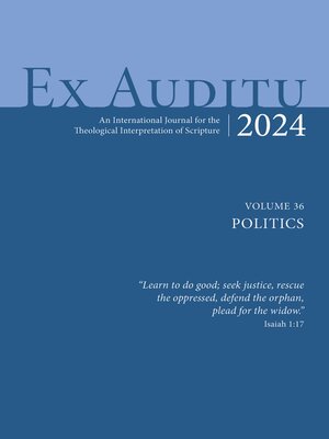 cover image of Ex Auditu--Volume 36